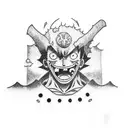 Luffy shadow tattoo design idea