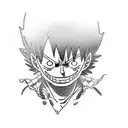 Luffy shadow tattoo design idea