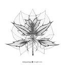 Stock market graph intertwined with cannabis leaves tattoo design idea