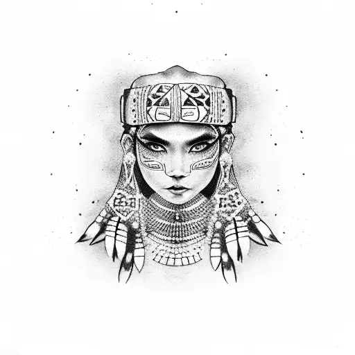 INDIGENOUS TRIBE WOMAN tattoo design idea