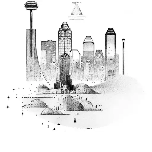 Dallas skyline tattoo design idea
