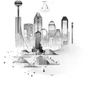 Dallas skyline tattoo design idea