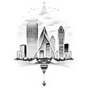 Dallas skyline tattoo design idea