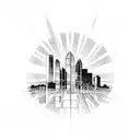 Dallas skyline tattoo design idea