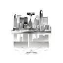 Dallas skyline tattoo design idea