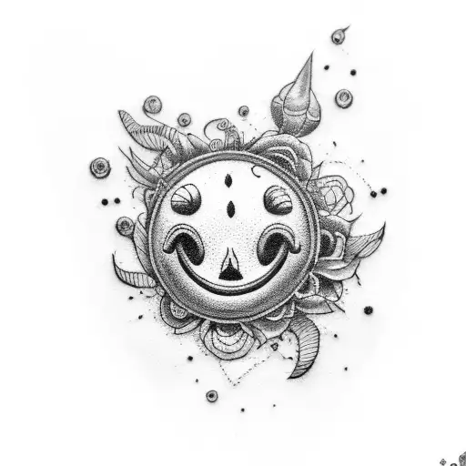 dead smiley  tattoo design idea