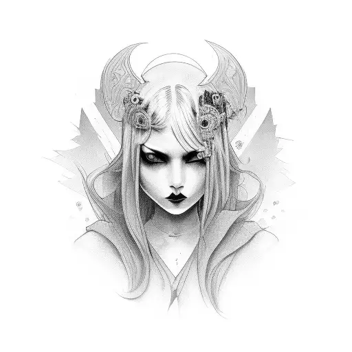 Goth girl  tattoo design idea