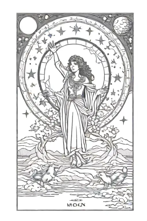 The moon tarot card tattoo design idea