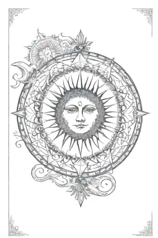 The sun and moon tarot cards  tattoo design idea
