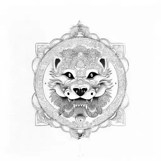 Foo Dog tattoo design idea