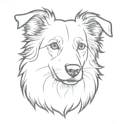 border collie head  tattoo design idea