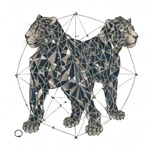 Gemini constellation intertwined with Leo constellation tattoo design idea