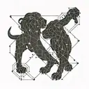 Gemini constellation intertwined with Leo constellation tattoo design idea