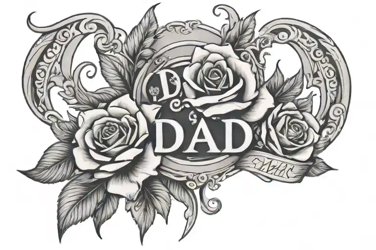 dad memorial tattoo design idea
