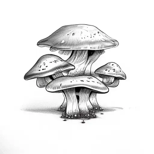 mushrooms that is mining crystals  tattoo design idea