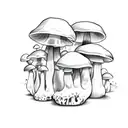 mushrooms that is mining crystals  tattoo design idea