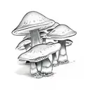 mushrooms that is mining crystals  tattoo design idea