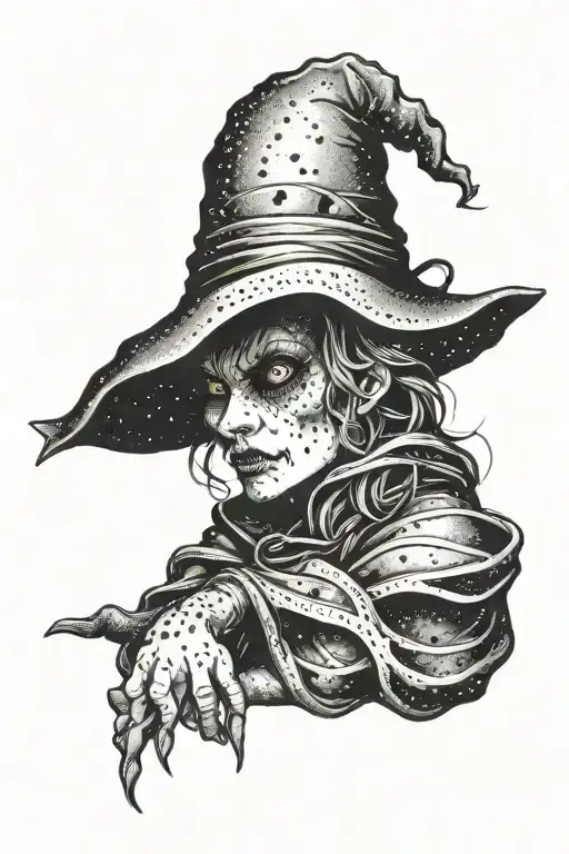 Ugly Witch tattoo design idea