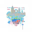 An abstract tattoo design combining elements of Pittsburgh, Buffalo, and Rochester landmarks tattoo design idea