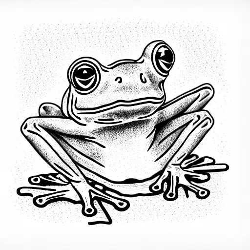 frog smoking weed tattoo design idea