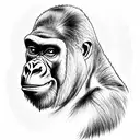 gorilla holding ak47 tattoo design idea