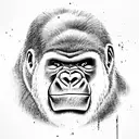 gorilla holding ak47 tattoo design idea