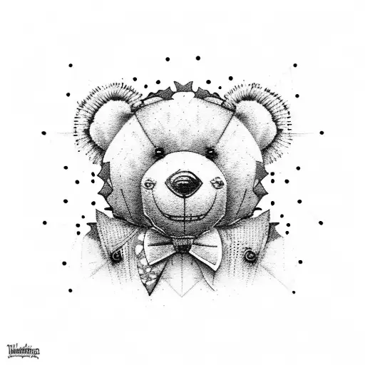 teddy bear tattoo design idea