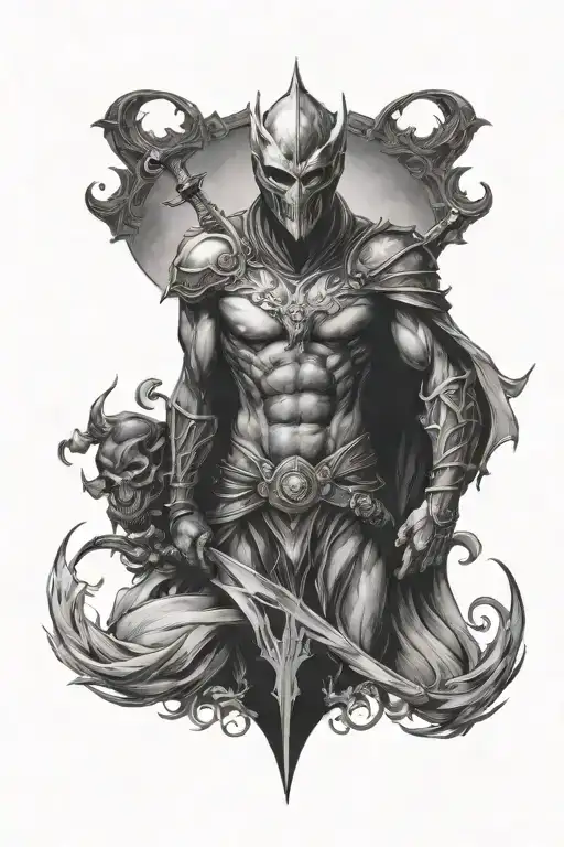 hero villain light dark back tattoo design tattoo design idea