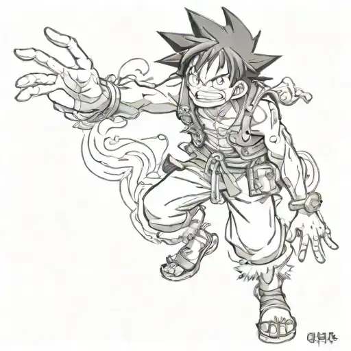 Luffy gear 5 tattoo design idea
