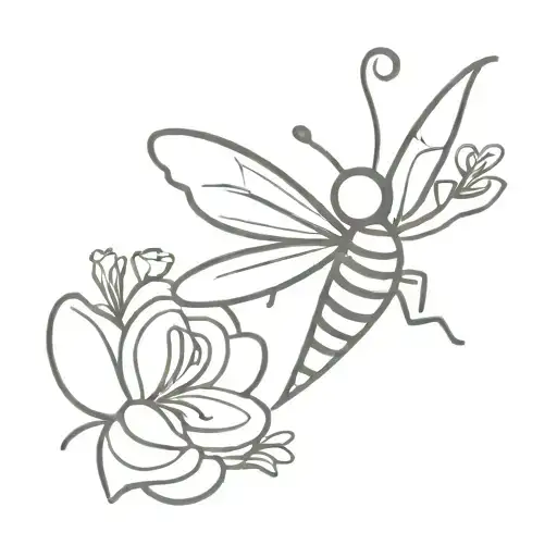 butterfly bee ballerina tattoo design idea
