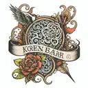 kids names koren bar and omer tattoo design idea