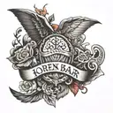 kids names koren bar and omer tattoo design idea