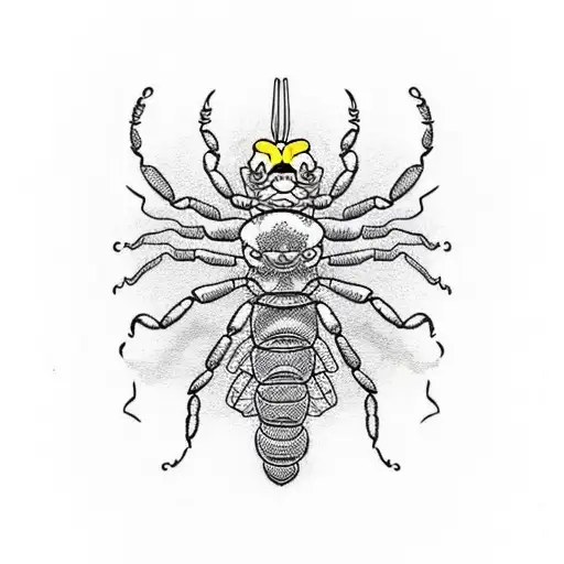 an scorpion ripping a heart  tattoo design idea