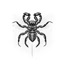 an scorpion ripping a heart  tattoo design idea