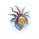 an scorpion ripping a heart  tattoo design idea