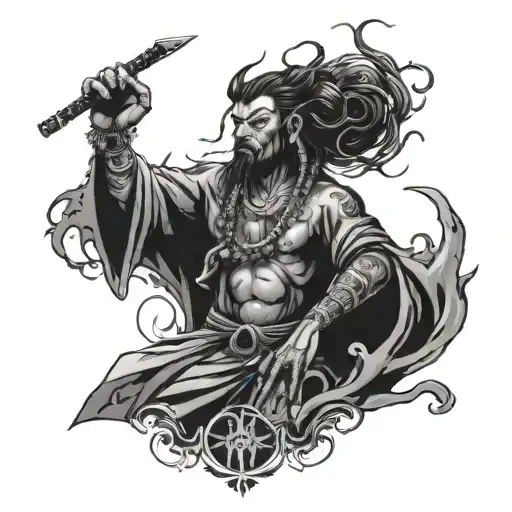 Design a tattoo inspired by rapper Orochi, incorporating elements of his music and style tattoo design idea