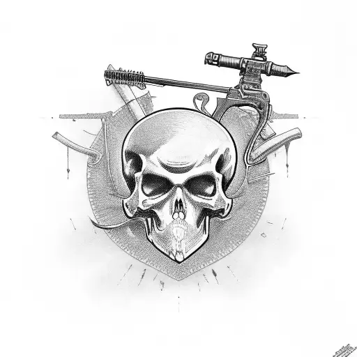 death with hes weapon  tattoo design idea