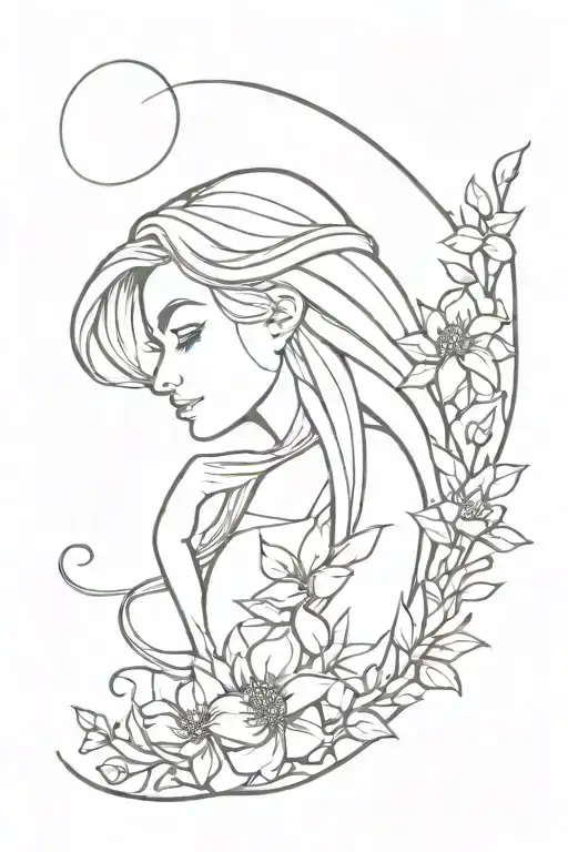 Rapunzel Flower tattoo design idea