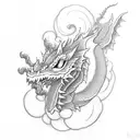 dragon with clouds tattoo design idea