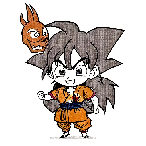 goku with a tengu mask tattoo design idea