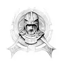 roman Spartan and hawk tattoo design idea