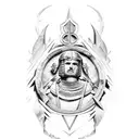 roman Spartan and hawk tattoo design idea