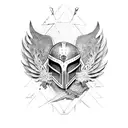 roman Spartan and hawk tattoo design idea