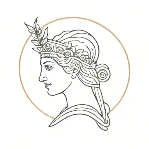 athena greek goddess tattoo design idea