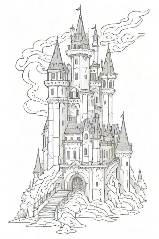 dark Castle medieval style tattoo tattoo design idea