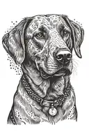 happy labrador dog with its owner tattoo design idea