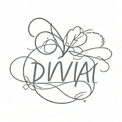 the name 'diva' with a cool twist tattoo design idea