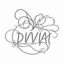 the name 'diva' with a cool twist tattoo design idea