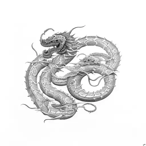 Death serpent with stone roses tattoo design idea