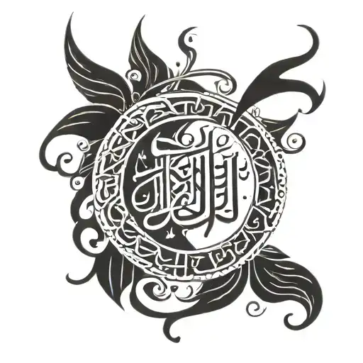 use Arabic diwani calligraphy to create a tattoo using the words Arsh and Farsh in the style of an ouroboros  tattoo design idea